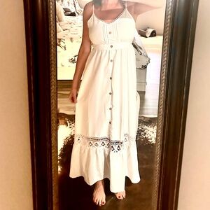 Beautiful white prairie style summer dress